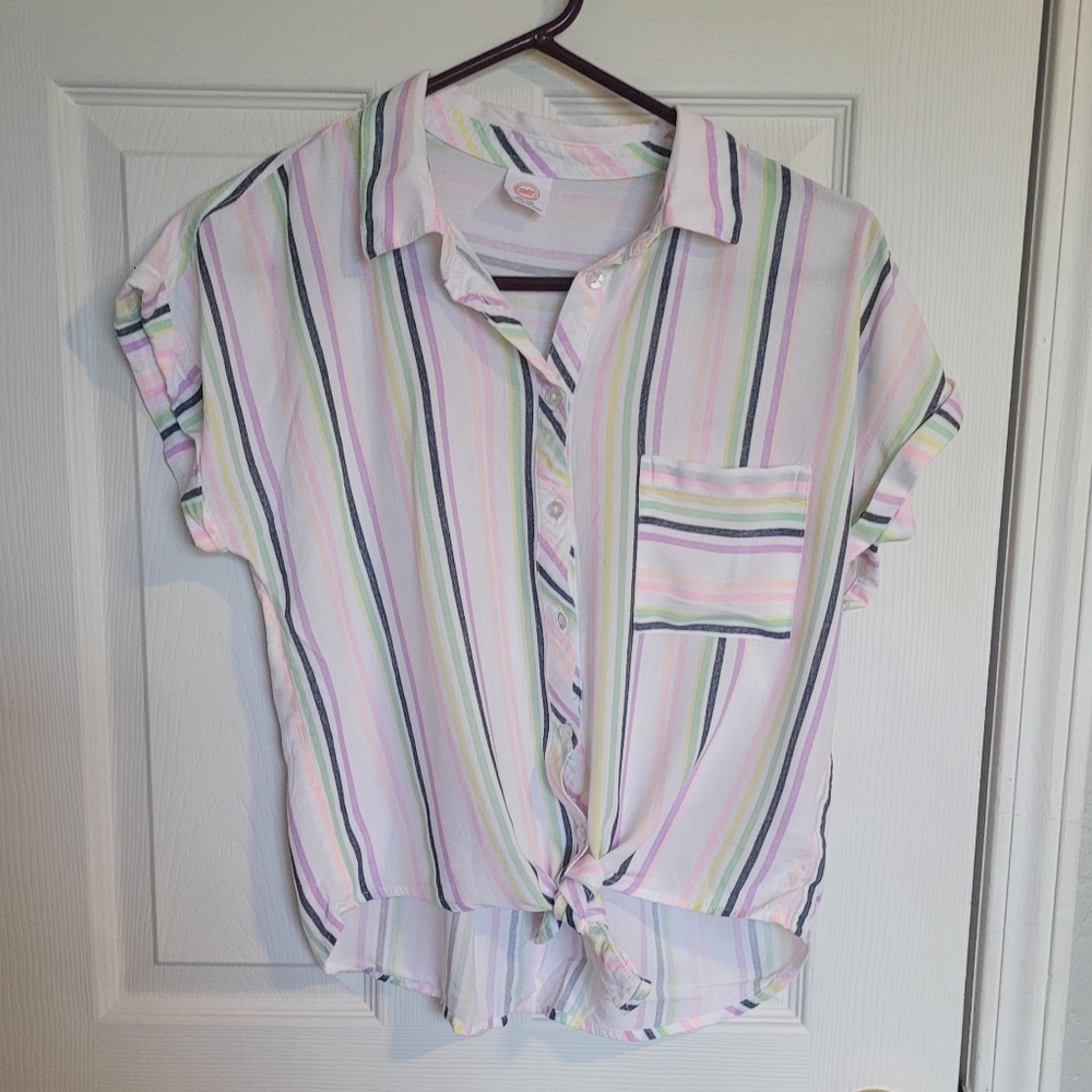 Striped crop top shirt & shorts